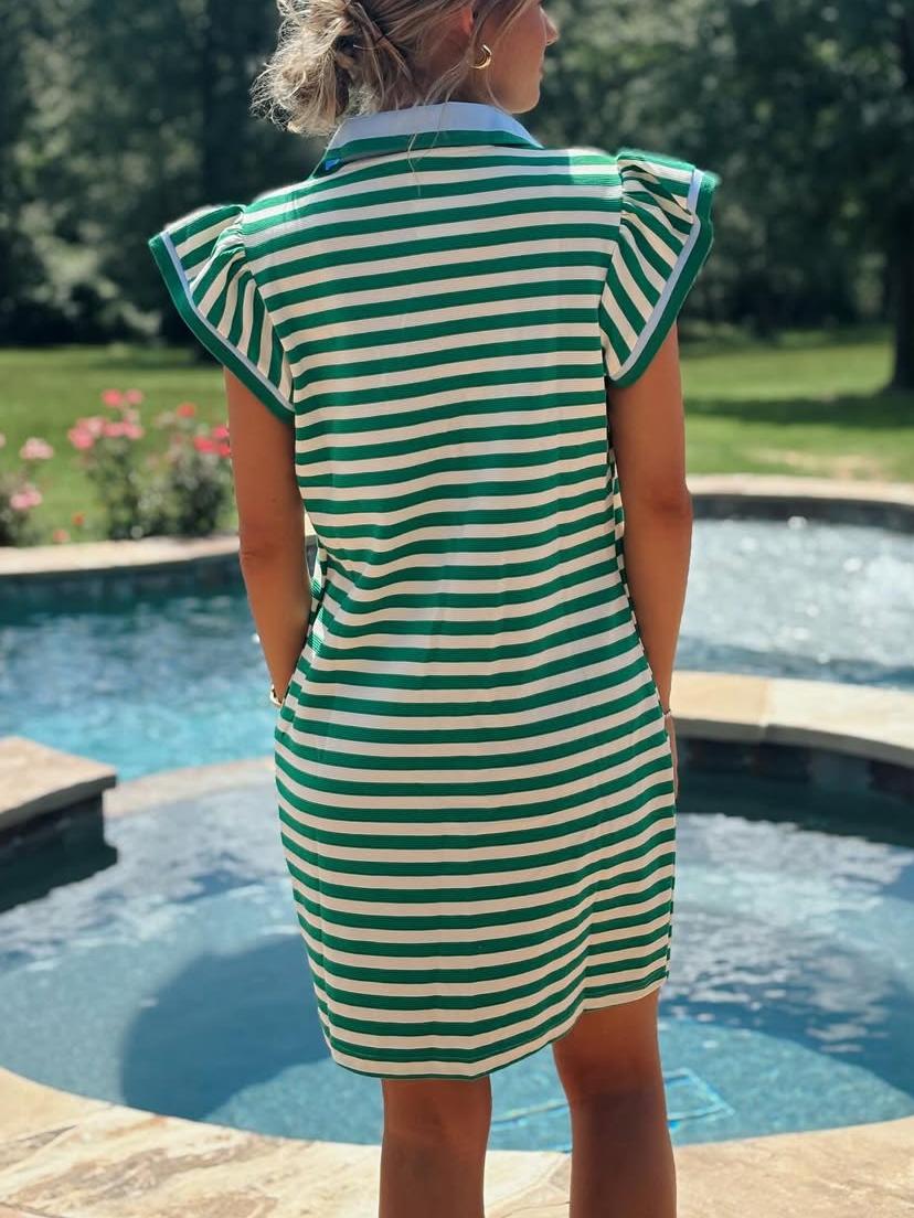 Chic Striped Polo Dress