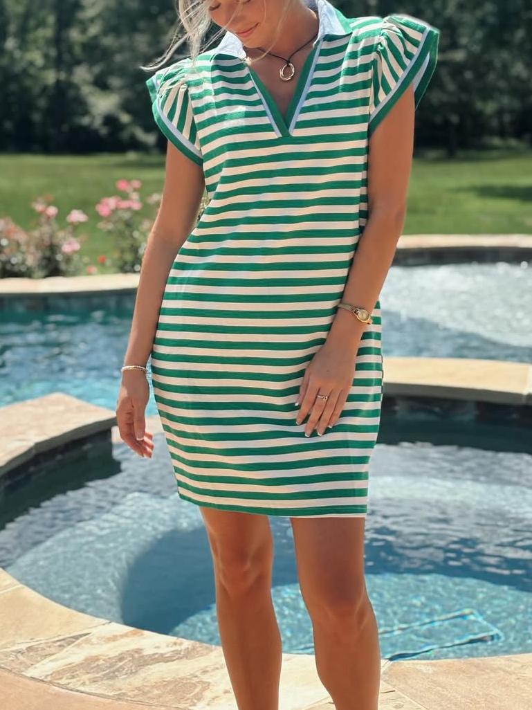 Chic Striped Polo Dress