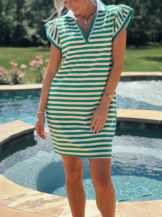 Chic Striped Polo Dress