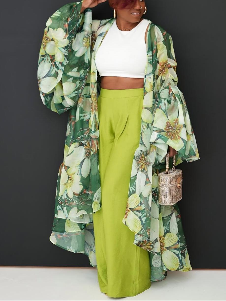 Floral Print Kimono