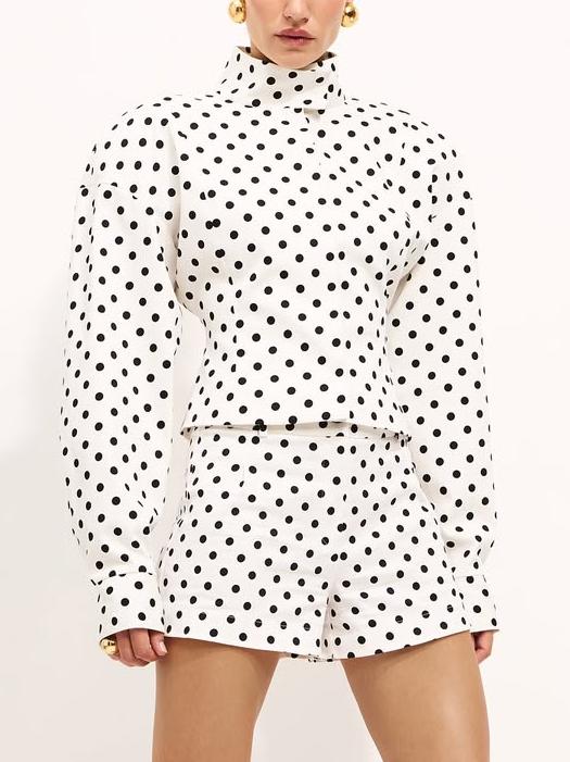 Chic Polka - Dot Two Piece Set