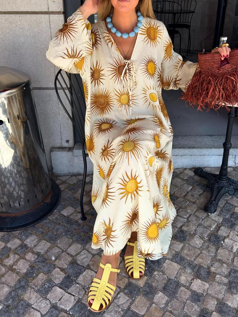 Sunflower Prints Elegant Maxi Dress