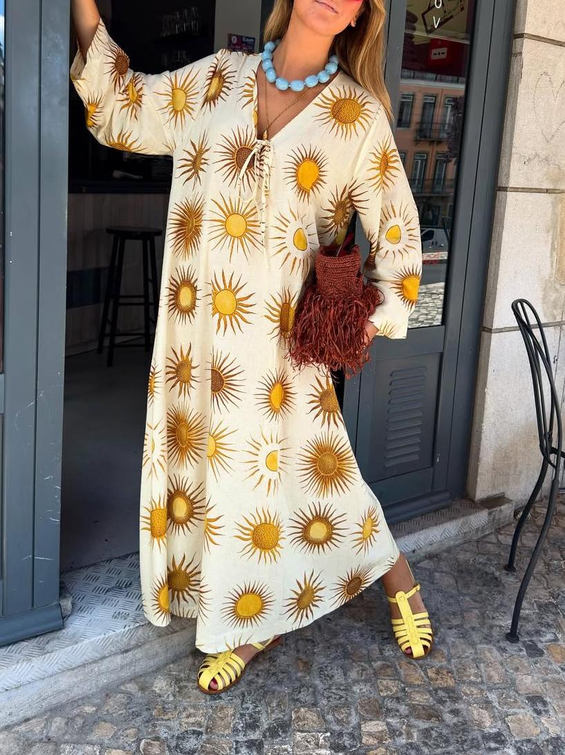 Sunflower Prints Elegant Maxi Dress