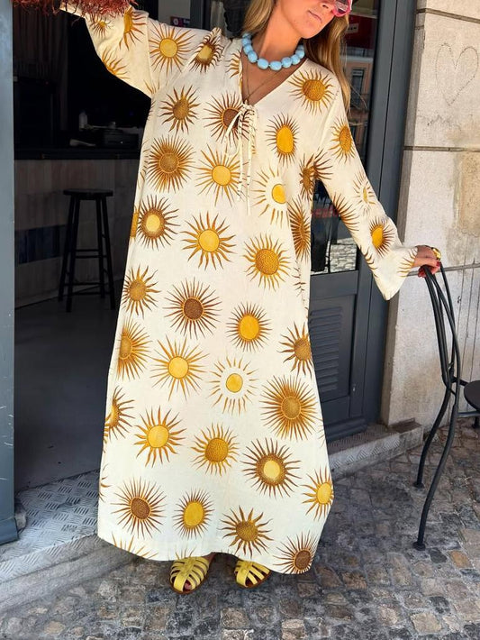 Sunflower Prints Elegant Maxi Dress