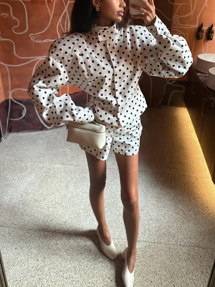 Chic Polka - Dot Two Piece Set