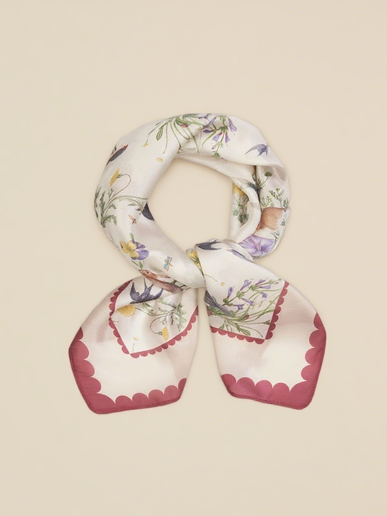 Running Bunny Toile Ivory Square Scarf
