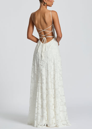 Exquisite White Floral - Embroidered Gown