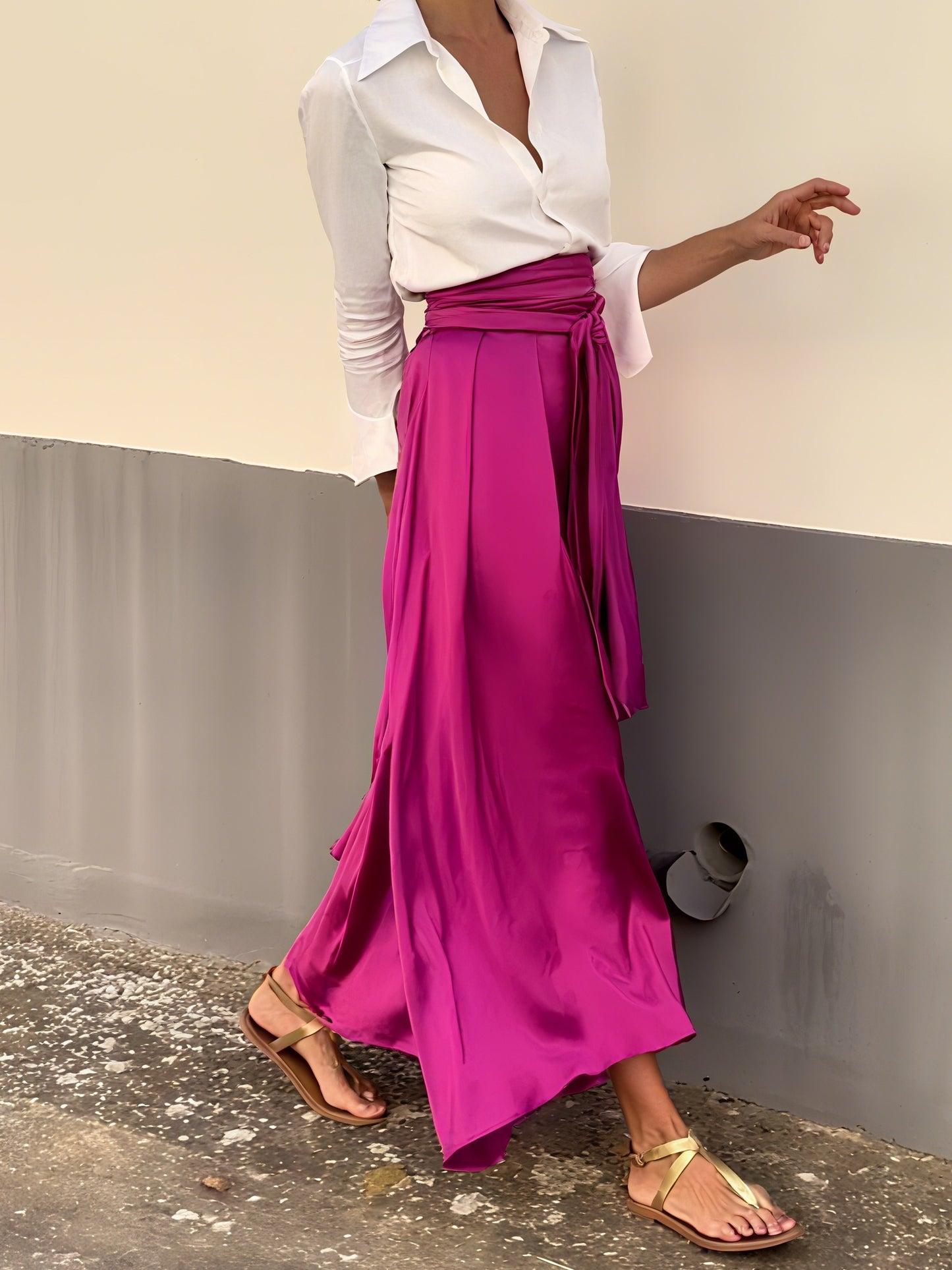 Elegant Pleated Maxi Skirt