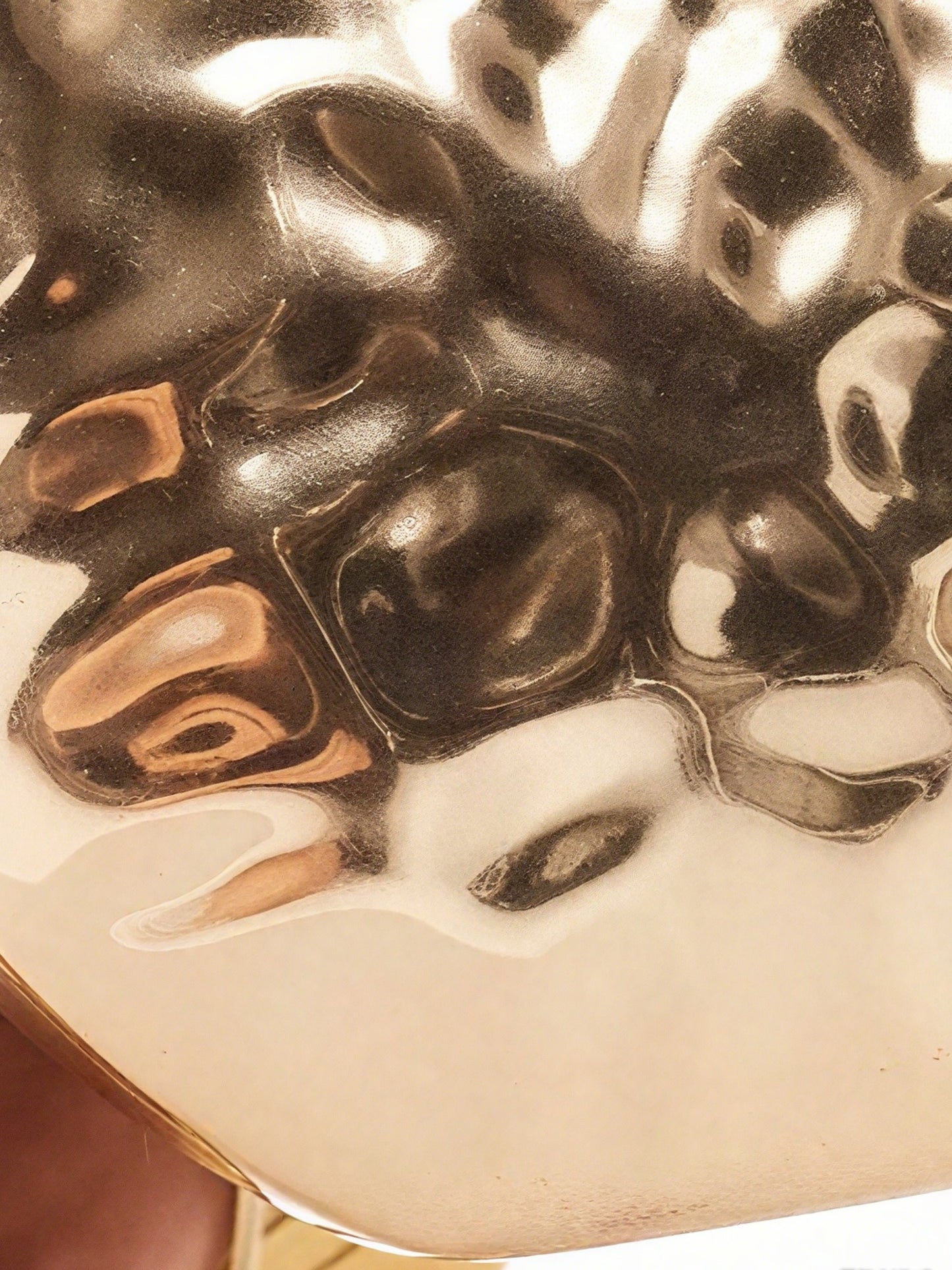 Hammered Top Handle Clutch Bag in Gold