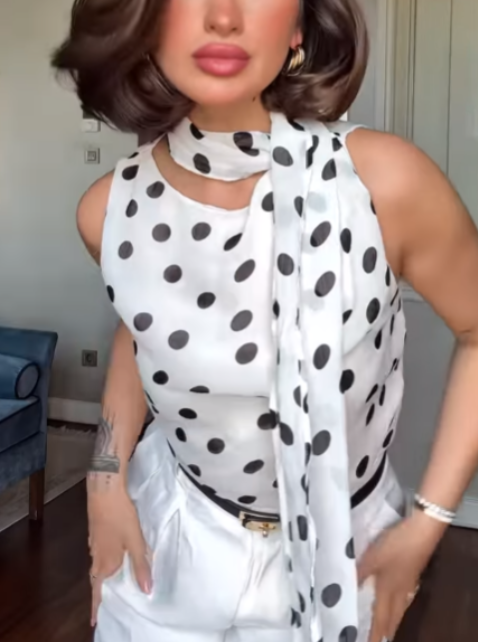 Polka - Dot Chiffon Camisole