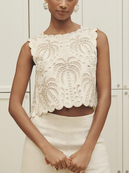 Elegant Open Back Sleeveless Crop Tank