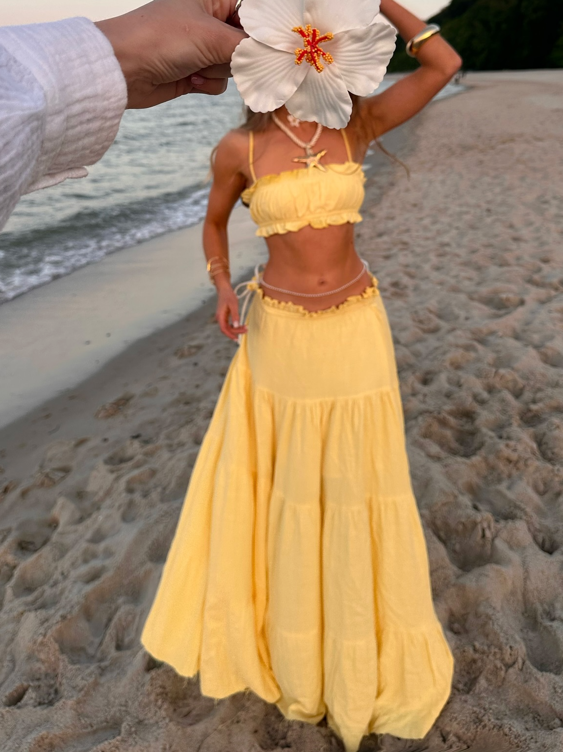Beach - ready Yellow Two - Piece Dress