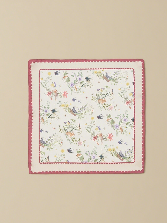 Running Bunny Toile Ivory Square Scarf