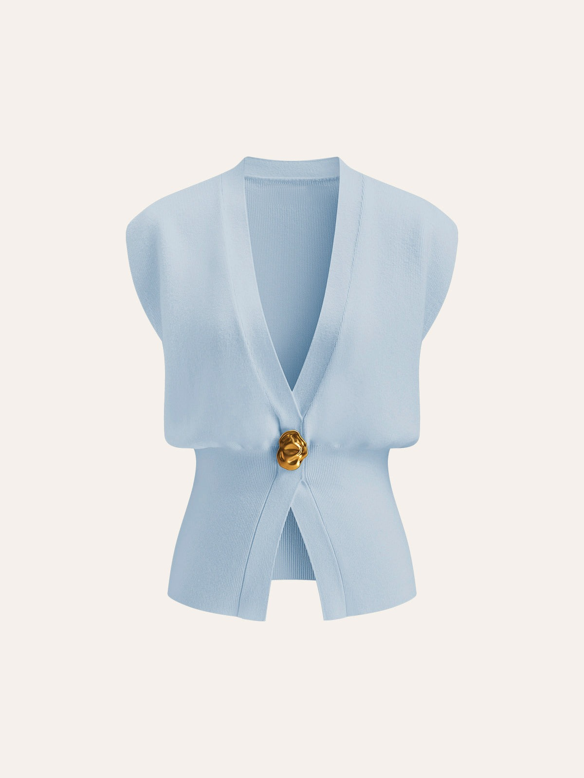 Elegant Button Sleeveless Knit Vest