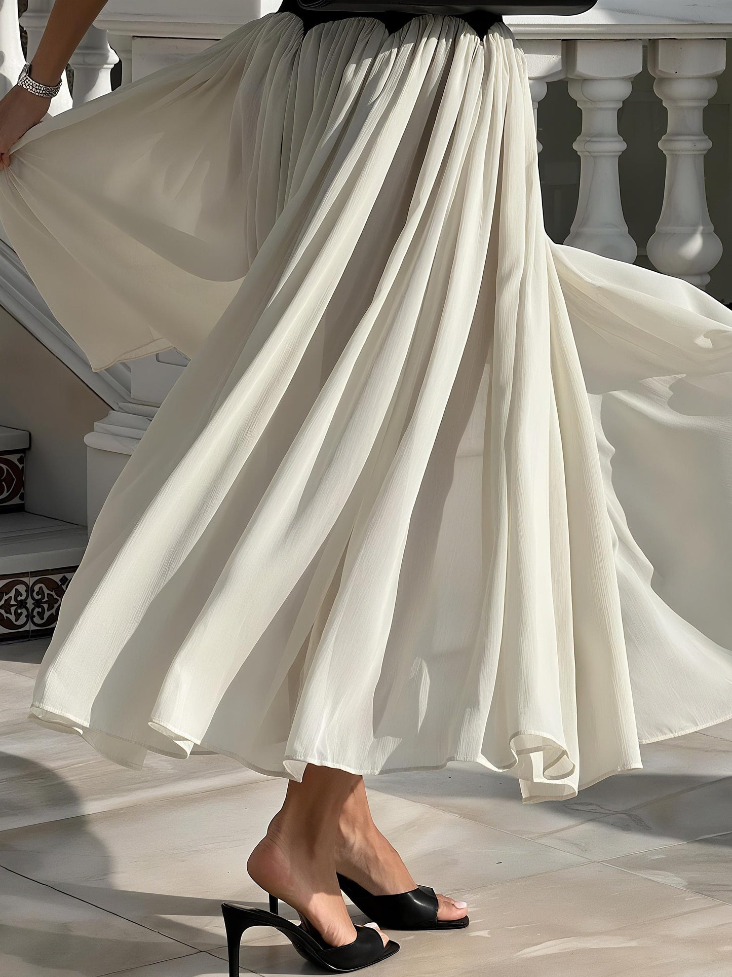 Elegant Two - Tone Maxi Dress