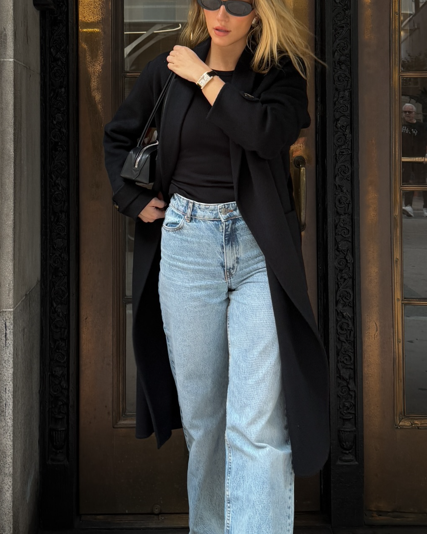 Elegant Black Oversized Cardigan