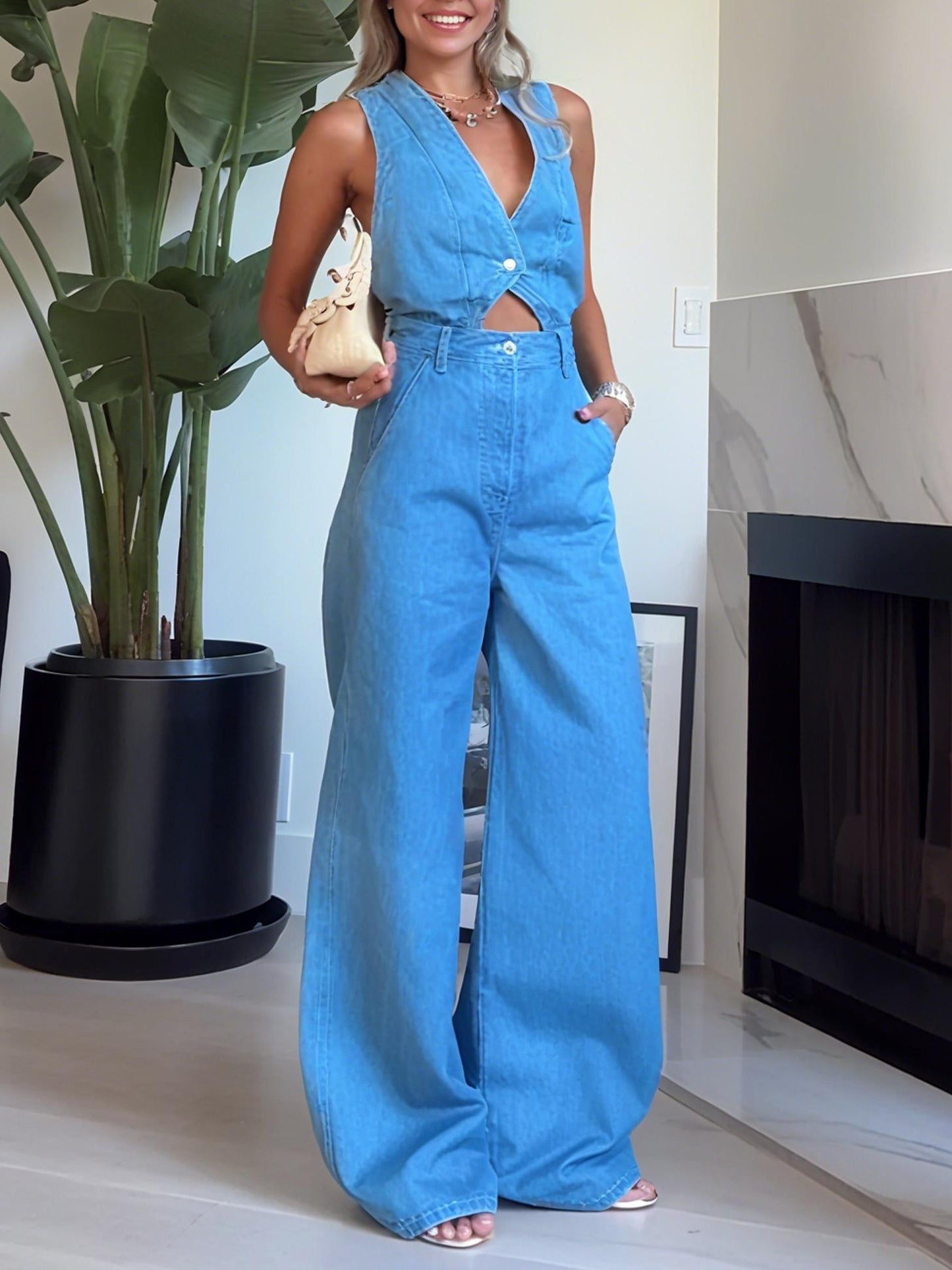 Casual Denim Jumpsuit