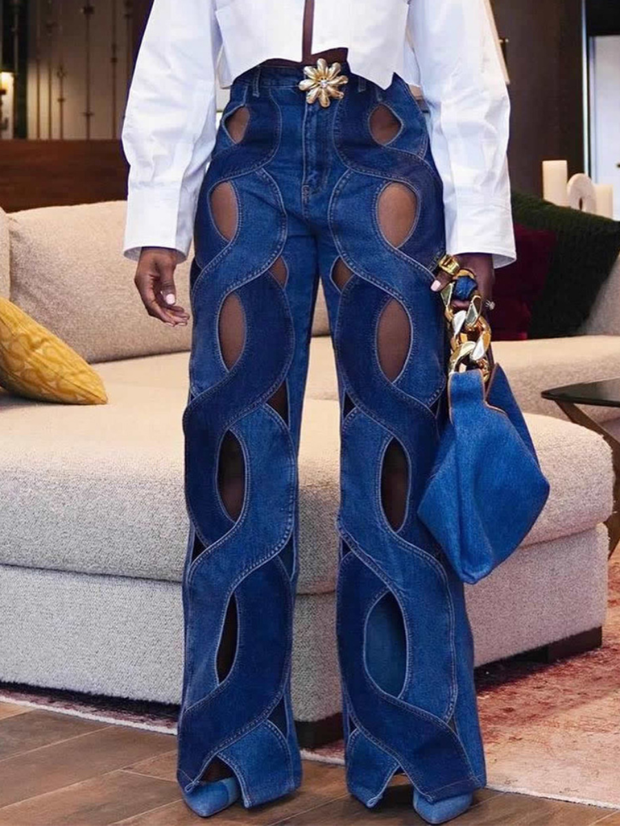 Hollowed Out Jeans