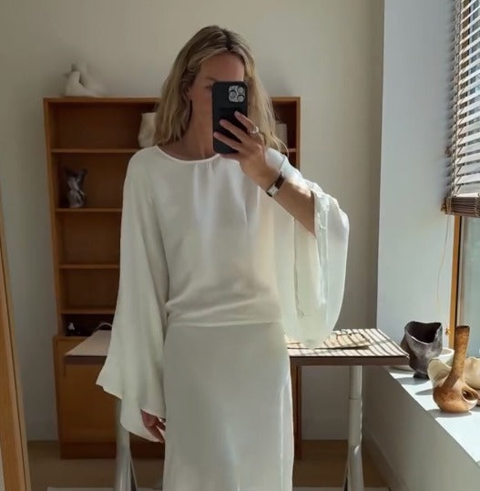 "Summer Breeze" Oversized White Boho Top