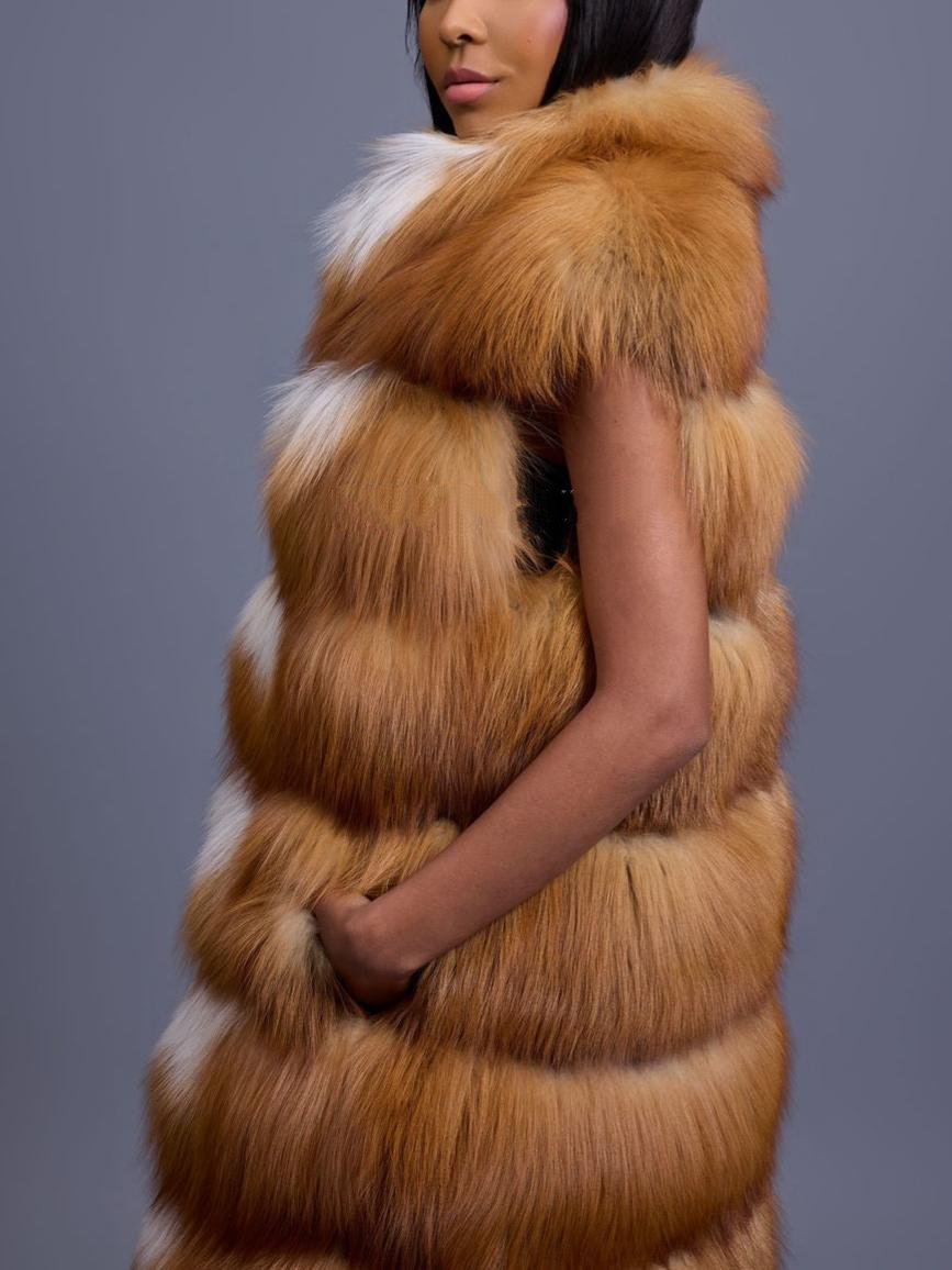 Long Fox Fur Vest