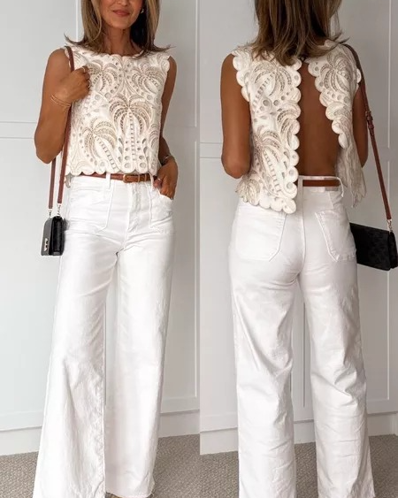 Elegant Open Back Sleeveless Crop Tank