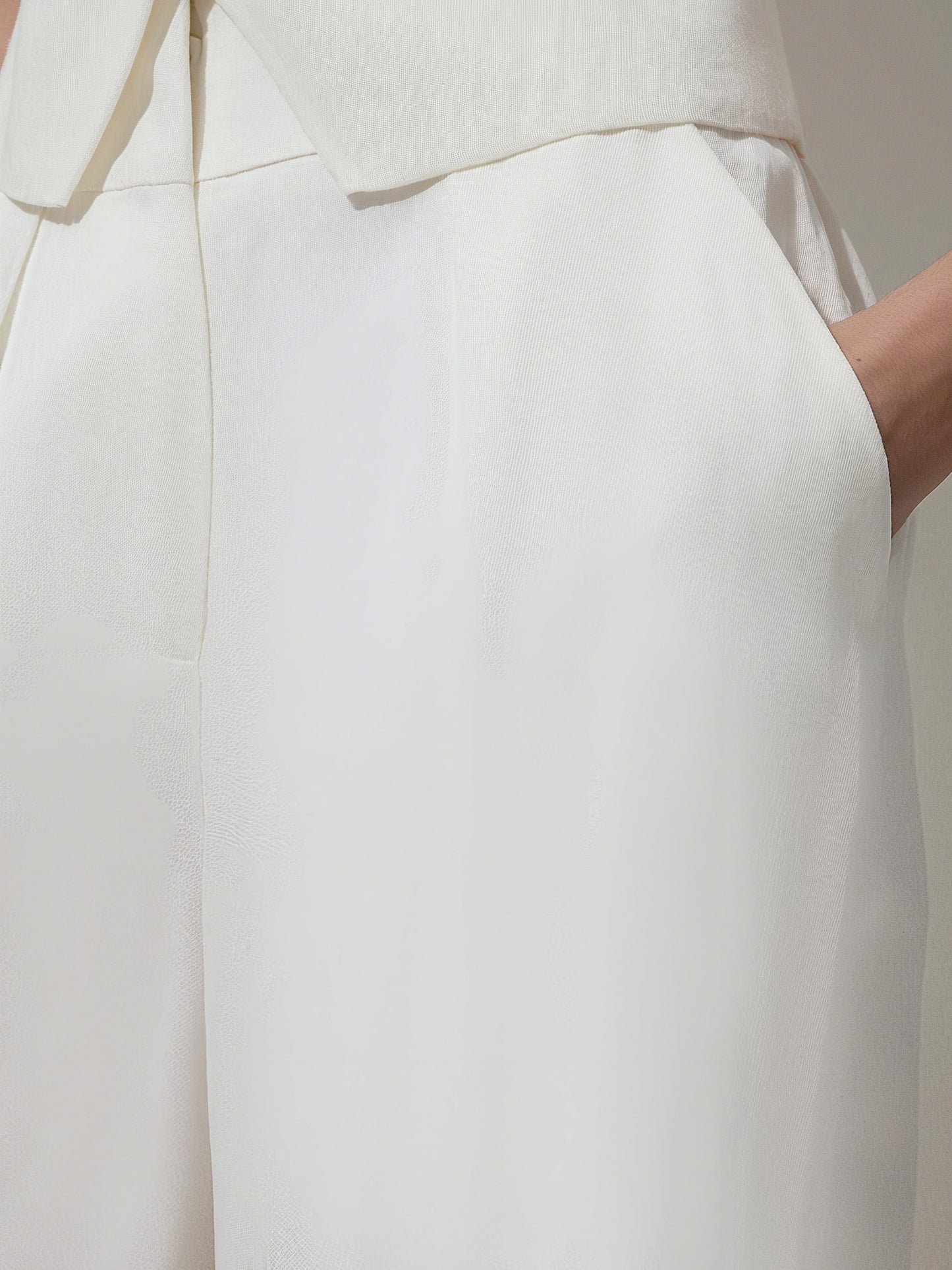 Viscose Linen Wide Leg Trouser