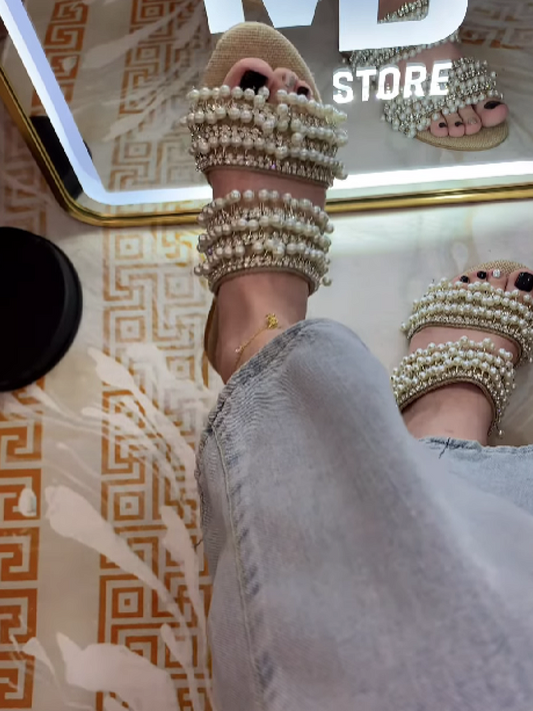 Pearl Beaded Flats