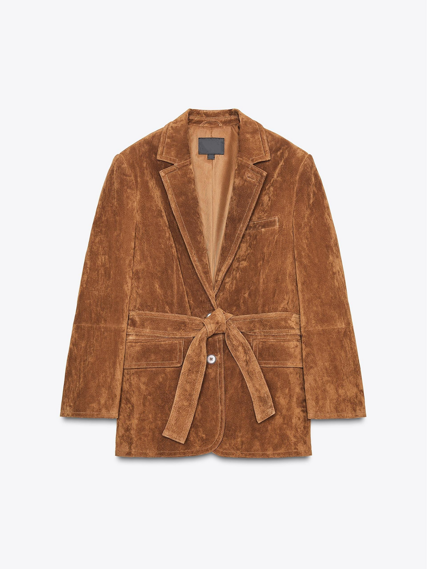 Suede Leather Blazer Coat