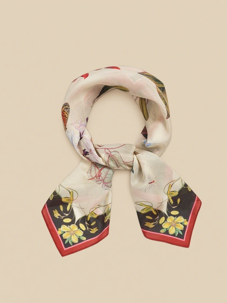 Wonderland Scene Ivory Square Scarf