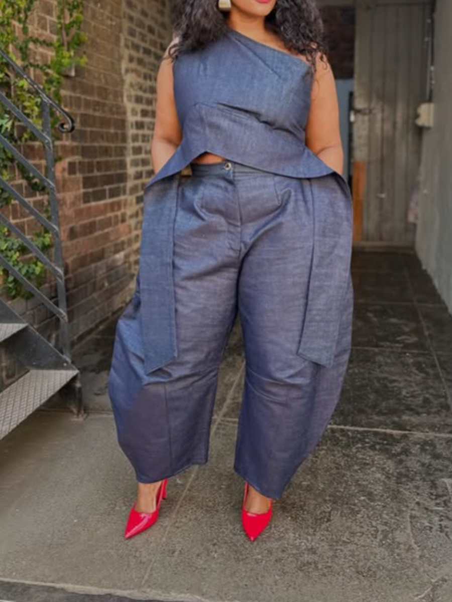 Shoulder Denim Suit