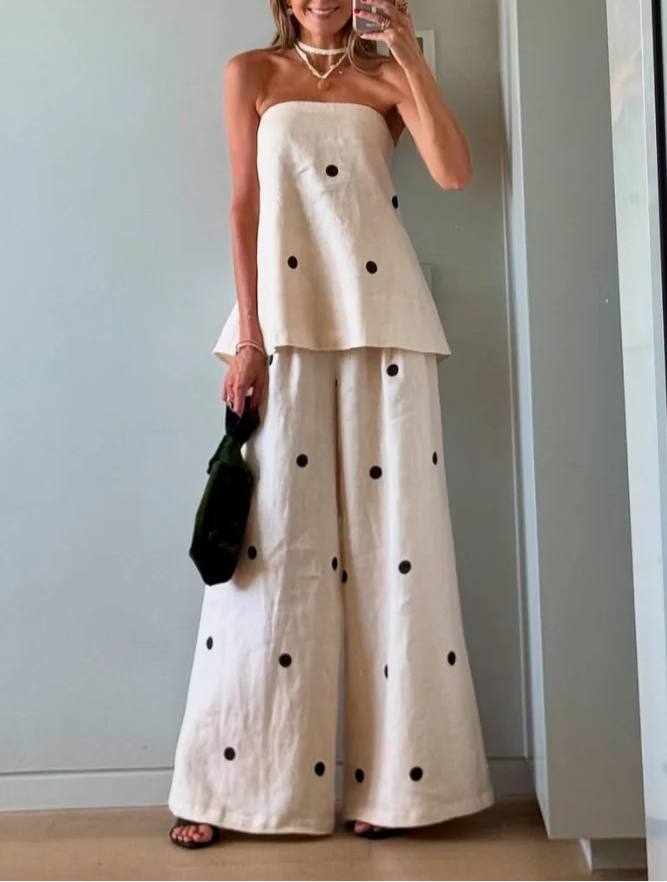 Chic Polka - dot Two Pieces Set