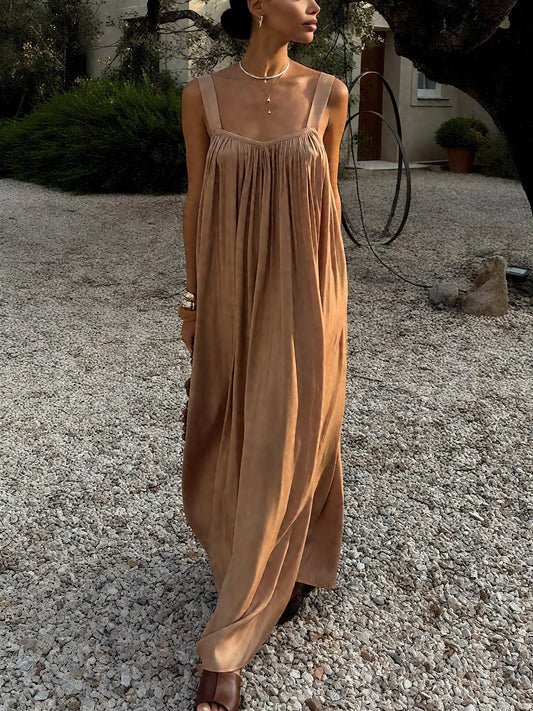Elegant Sleeveless Open - Back Maxi Dress