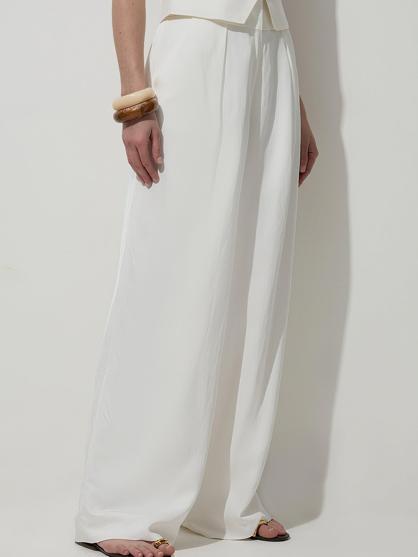 Viscose Linen Wide Leg Trouser