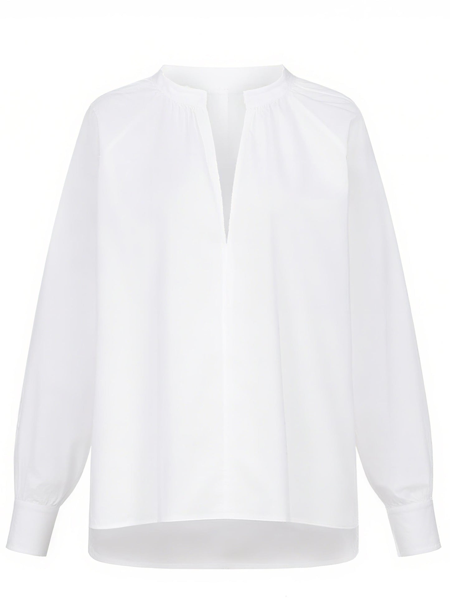 Stylish White V - Neck Blouse