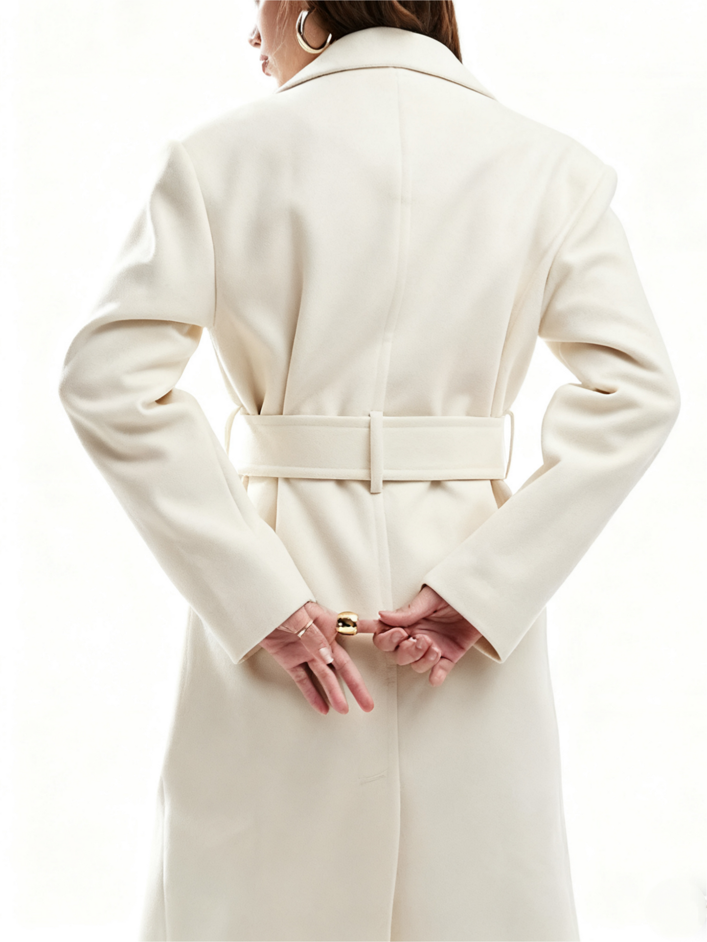 Elegant Belted Wrap Formal Coat